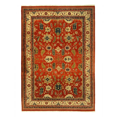 One-of-a-Kind 13'8" X 19'9" Wool Area Rug Rust , Beige , Brown , Black