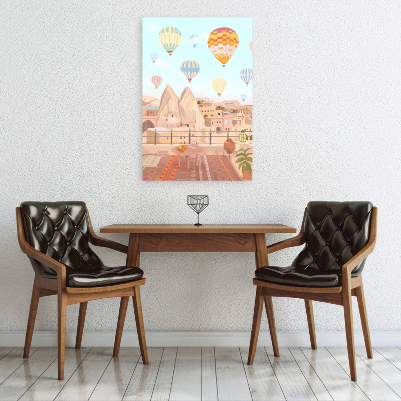 Cappadokia Abstract City Fruit Wall Art Print 1 Piece Wrapped Canvas Wall Art, 91.44cm H x 60.96cm W