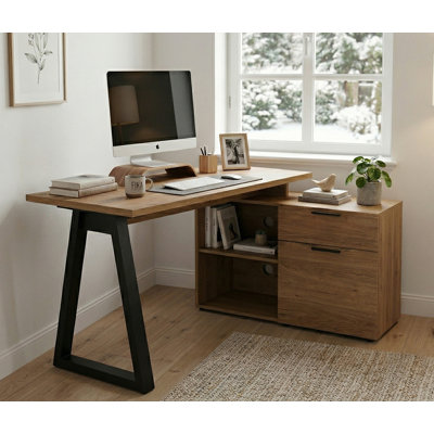 Bureau d'écriture en L avec armoire Hermie