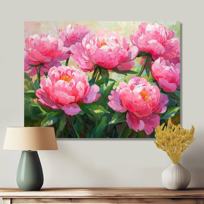 Pivoines par le champ de printemps I - pivoines, art mural