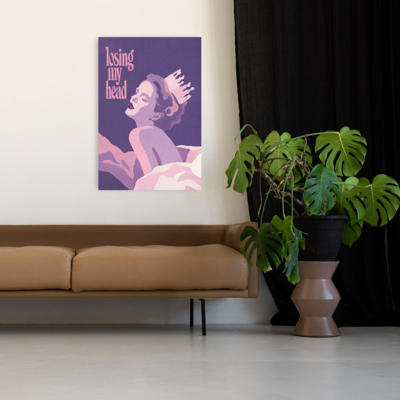 «Dreamy Queen with Crown Abstract Contemporary Art», reproduction d'art mural, H 48 po x l 32 po