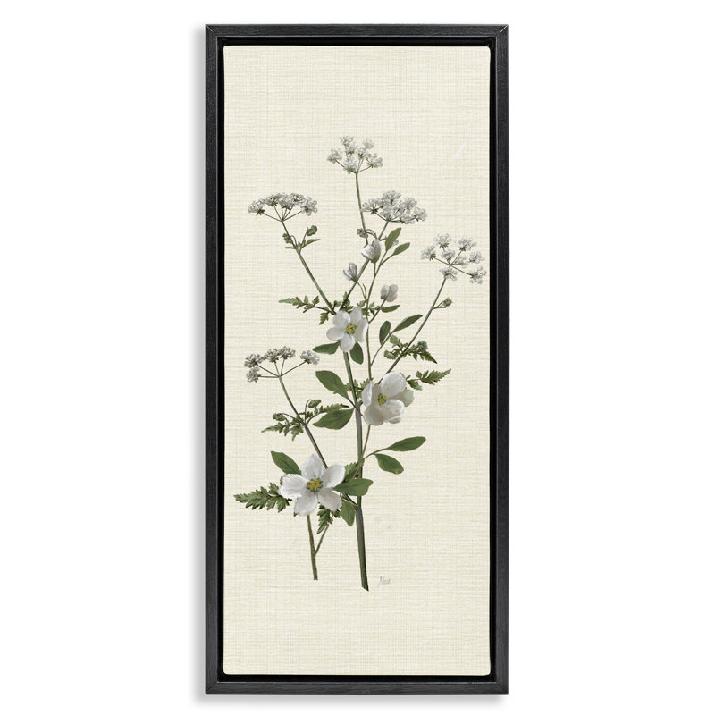 Art mural sur toile flottante en herbe avec bourgeons floraux, conception par Nan, H 25 po x l 11 po