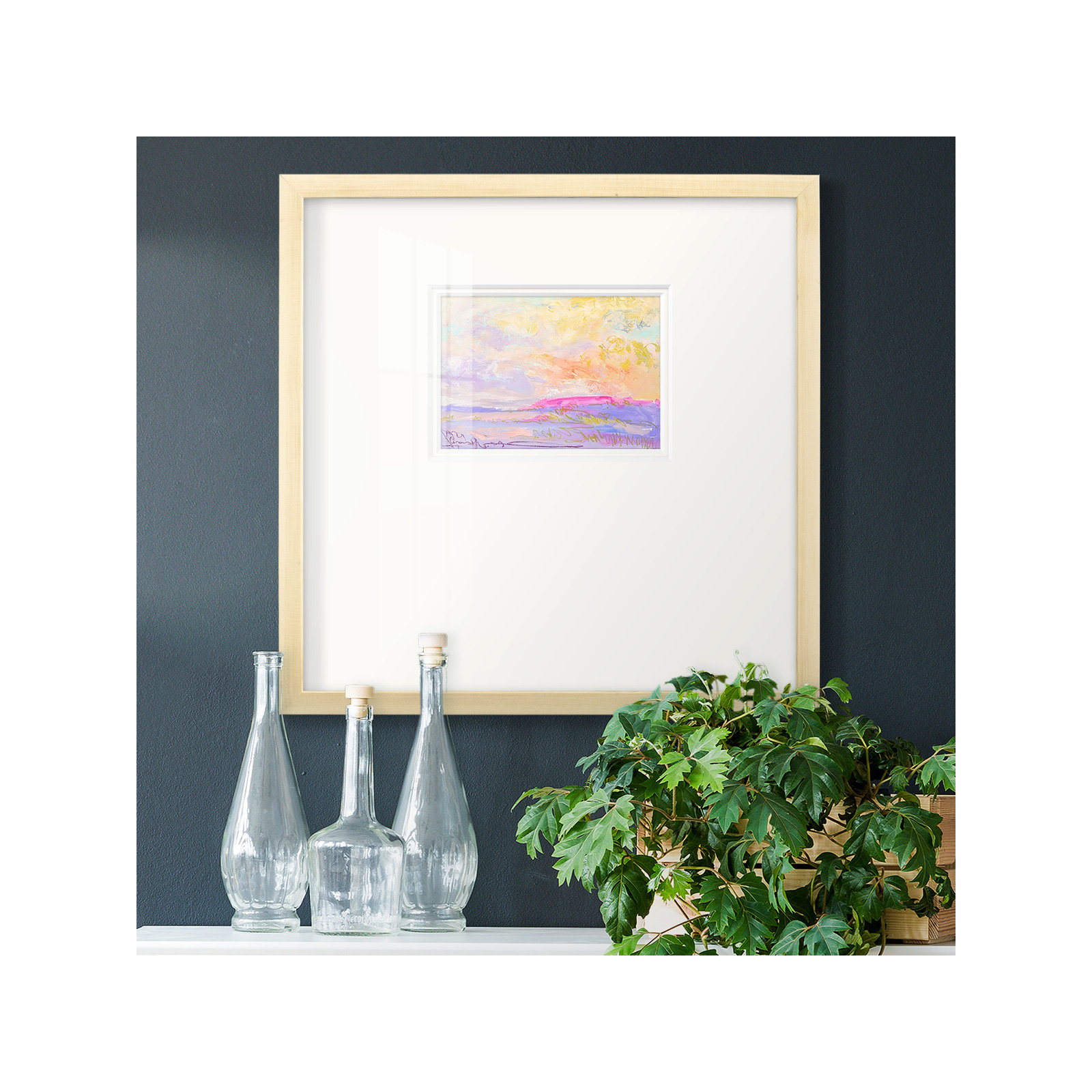 Vintage Framed Print, 21" H x 21" W x 1.25" D