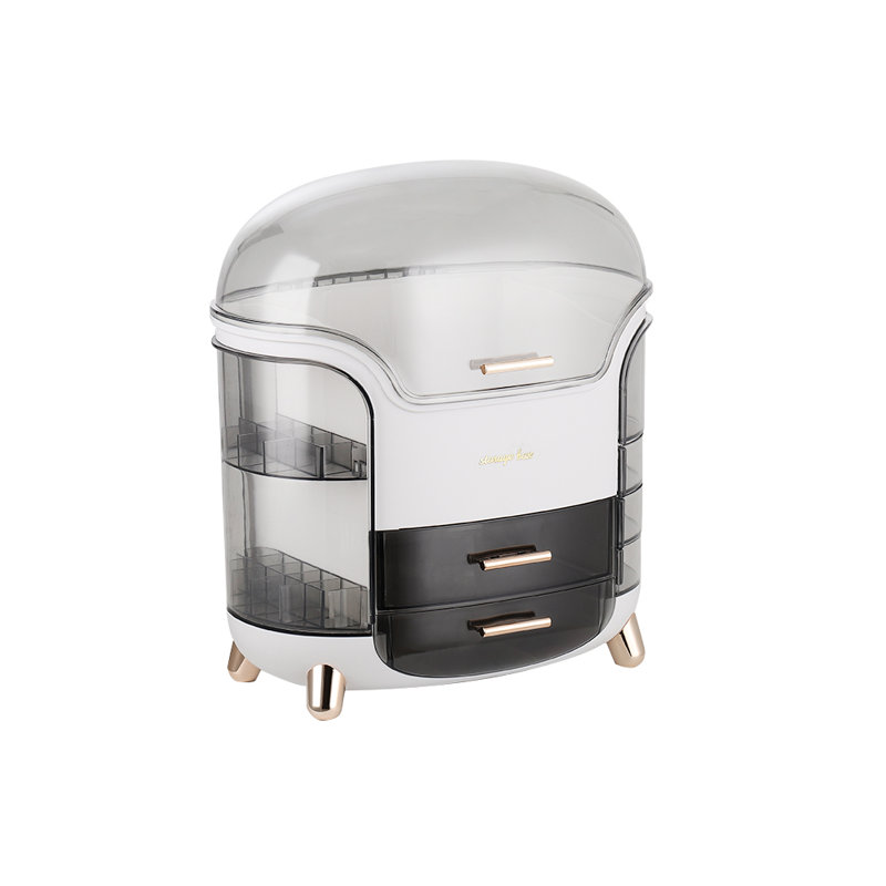 Mappsville Plastic Makeup Organiser, White