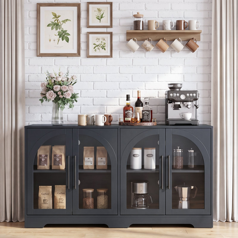 Buffet 55 po 4 portes 55 po, Noir