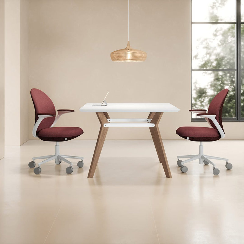 Chaise de travail en jade KFI Studios, Groseille / grenat, Blanc