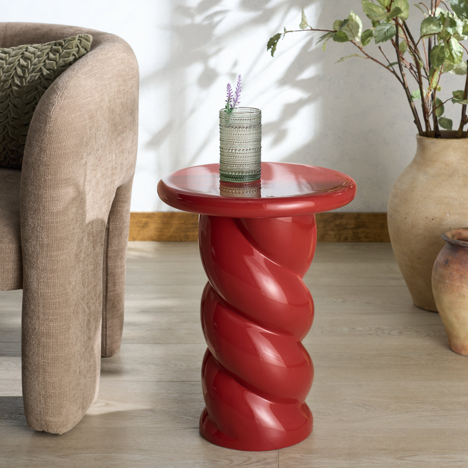 14" End Table, Red