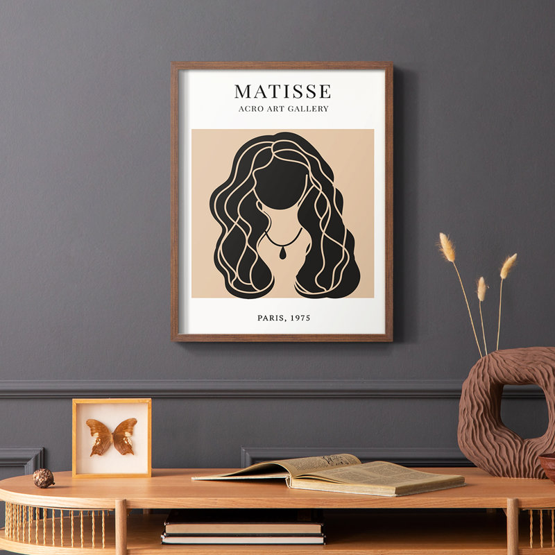 Matisse CXIX, reproduction encadrée - bois massif, Brun, H 28 po x l 22 po