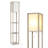 Maxwell 63" Modern LED Shelf Floor Lamp with Rustic Wood Finish, 3 Tiers, and Fabric Square Shade, Bulb Included-548734490-628019176