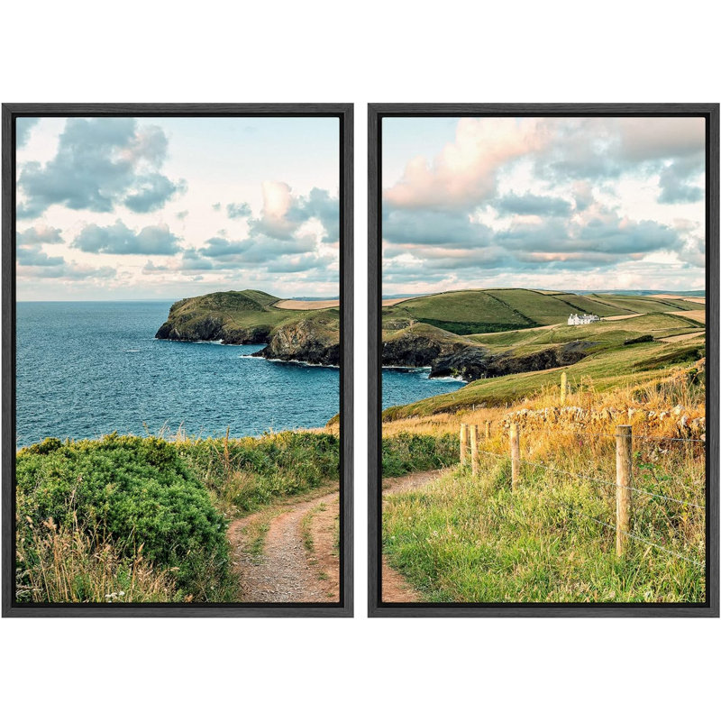 Paysage de montagne, falaise, océan, mer, horizon, nature, photographie, décor, Noir, H 36 po x l 24 po