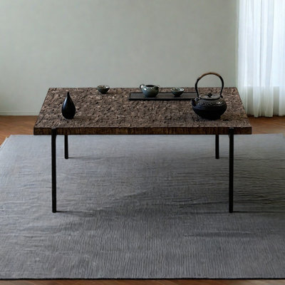 Table basse créative en bois massif Wabi-sabi