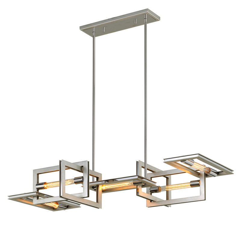 Lustre rectangulaire / carré unique à 5 lumières Enigma