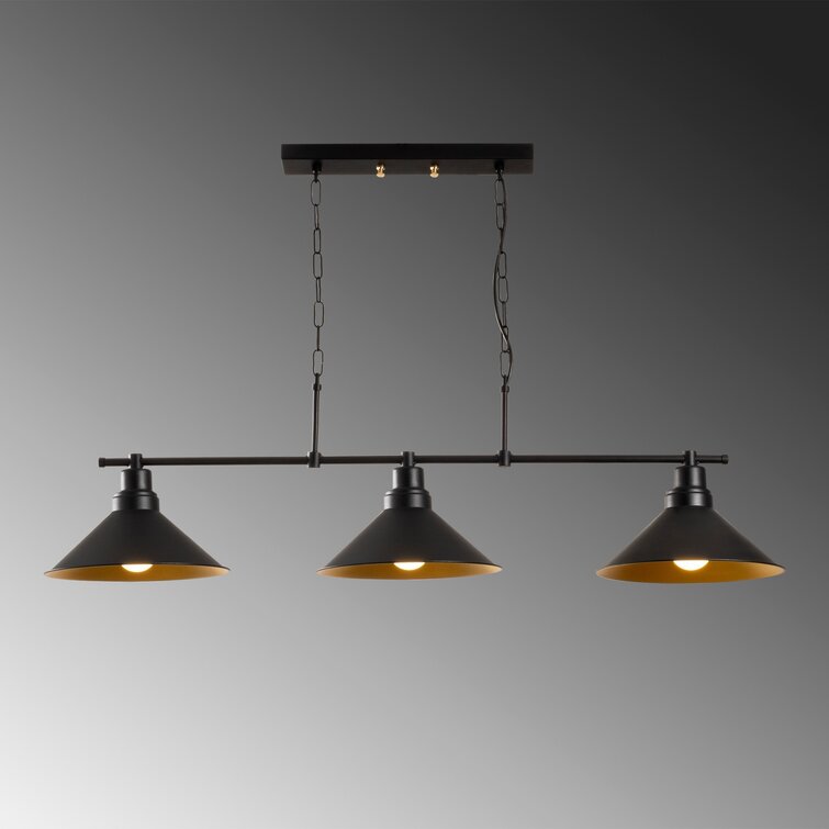 Bless International 3 - Light Black Kitchen Island Pendant 