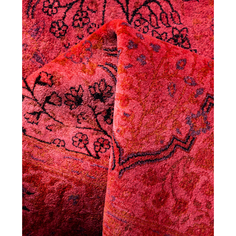 Tapis rose en laine noué à la main Coronel 3 pi 1 po x 5 pi 0 po Coronel
