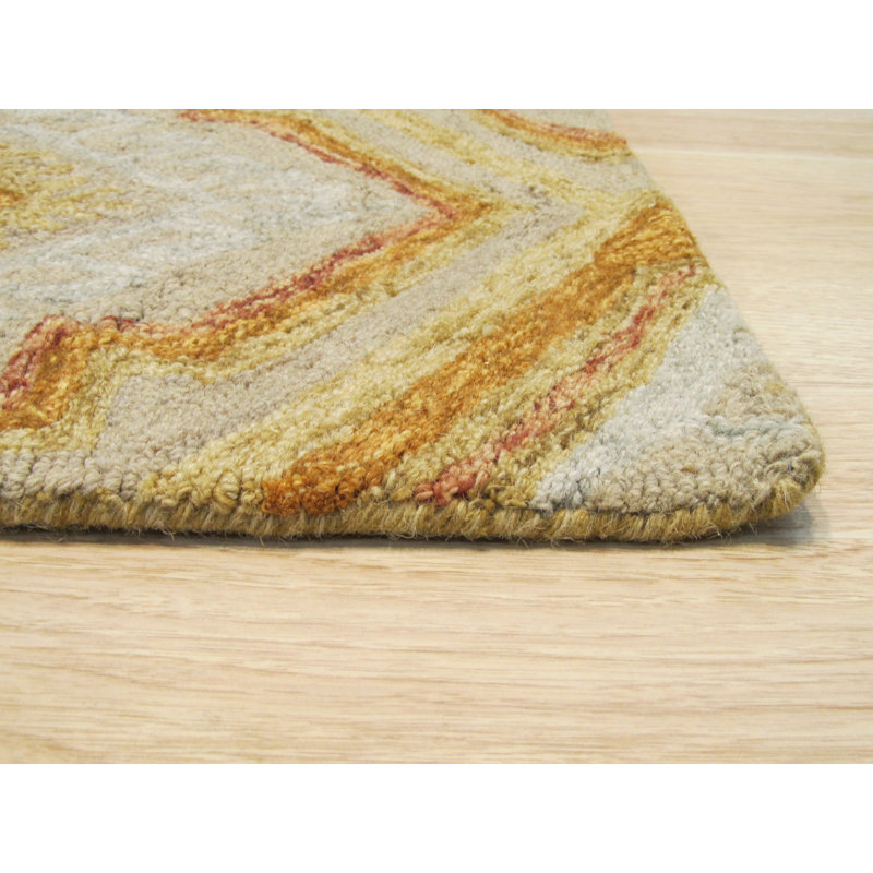 ARC Green Hand Tufted Area Rug, Rectangle 5' x 8'