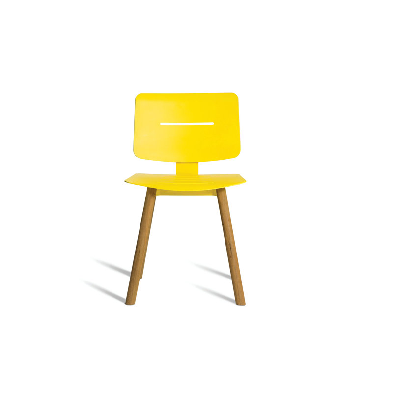 Coco Patio Dining Side Chair, Lemon/Faux Teak, No, Does Not Apply
