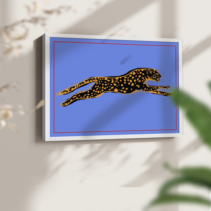Le léopard sauvage II - reproduction encadrée - réarmable, H 11 po x l 14 po, Blanc