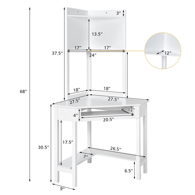 Bureau d'angle avec huche Machteld