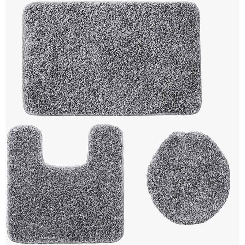 Saveion Non-Slip Bath Rug, Gray