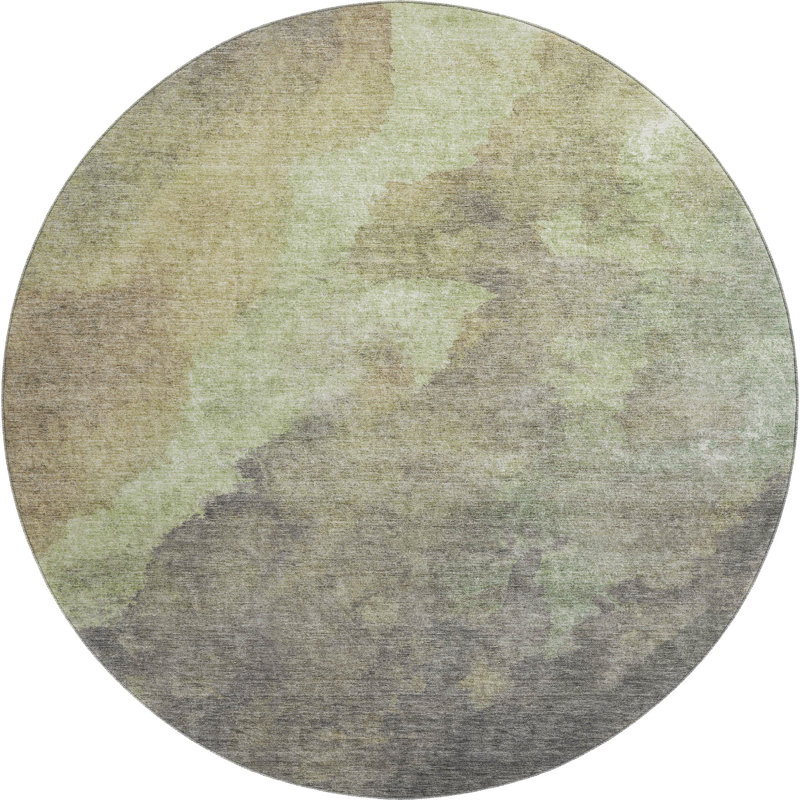 Premium Machine Washable Mundell Abstract Rug, Round 8'