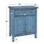 Armoire décorative rustique avec 1 tiroir et 2 portes Tablette de style maison de campagne rouge antique et pieds carrés tournés; Bois de pin / acacia pour le salon Solide, finition naturelle, bleu-358153597