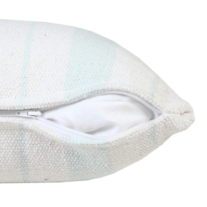 Coussin décoratif à rayures 100% coton tissé à la main Coastal, Housse de coussin seulement - sans coussin, Bleu vif / blanc