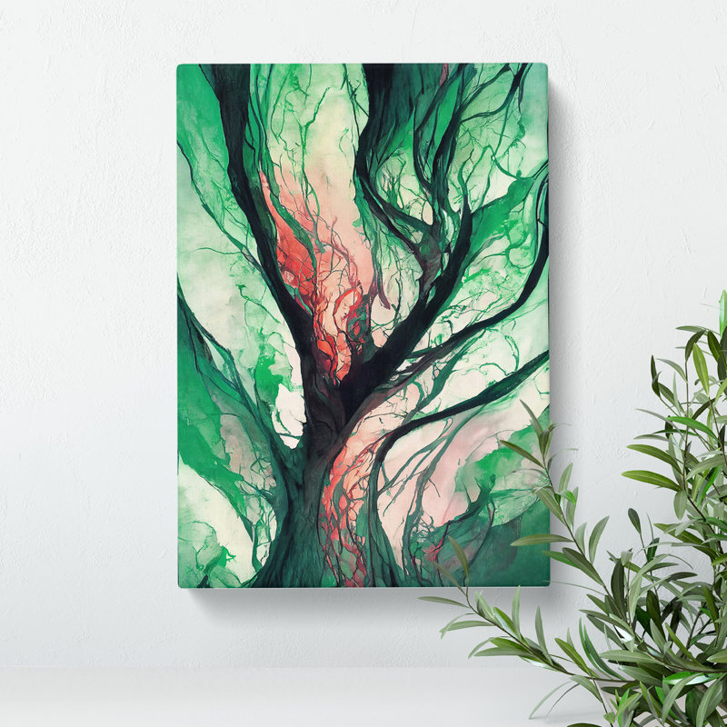Abstract Tree - Wall Art, Wrapped Canvas, 50cm H x 35cm W x 3cm D, No Matte