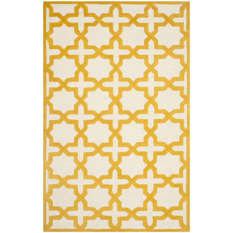 Igna Hand Tufted Wool Geometric Rug, Rectangle 2' x 3'