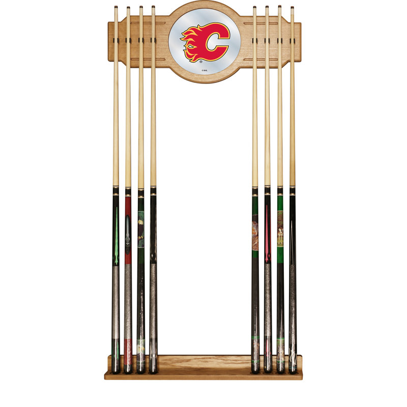NHL Trademark Global Wood Pool Cue Rack, Calgary Flames