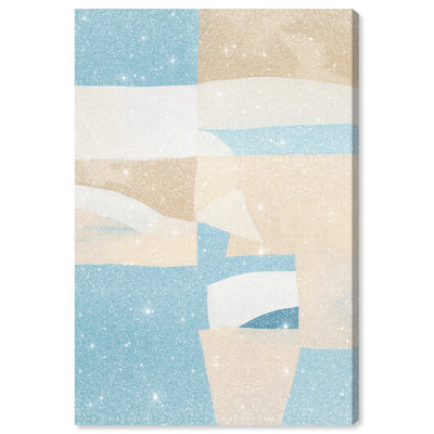 Perimeter Blue (I) Canvas Abstract Print by Oliver Gal, Black Frame, 10 x 15