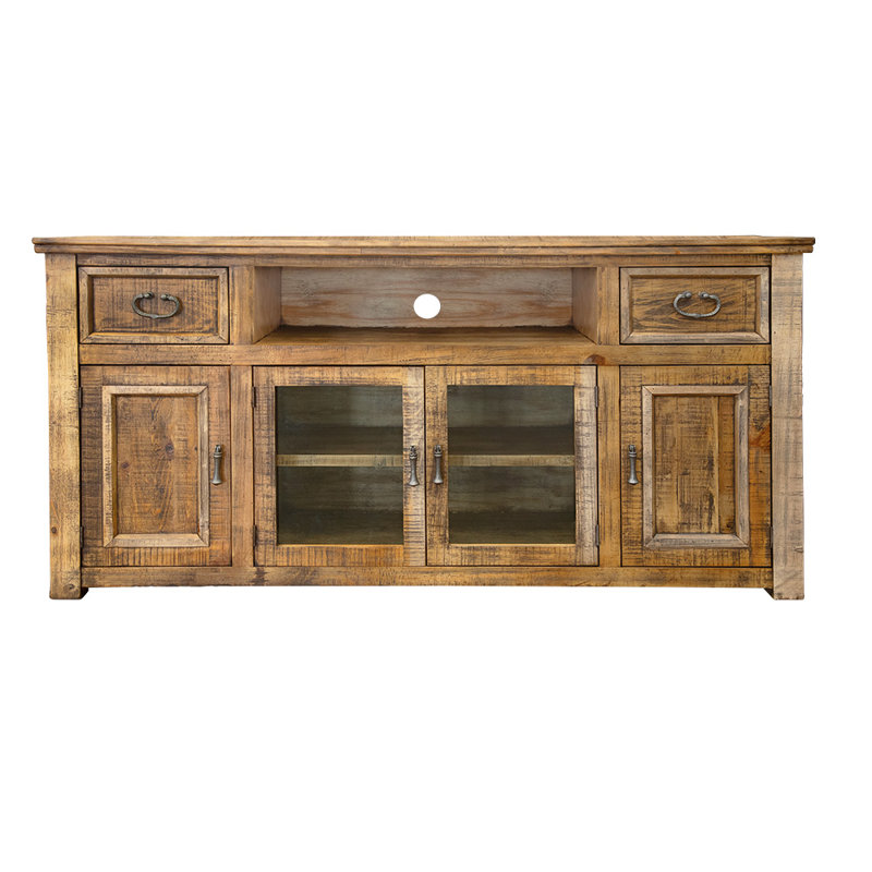 Meuble télé avec 2 tiroirs et 4 portes Everby, 70"