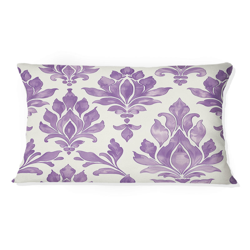 Coussin lombaire lavande blanc damassé Bliss III