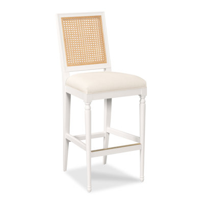 Upholstered Stool with Solid Wood Frame