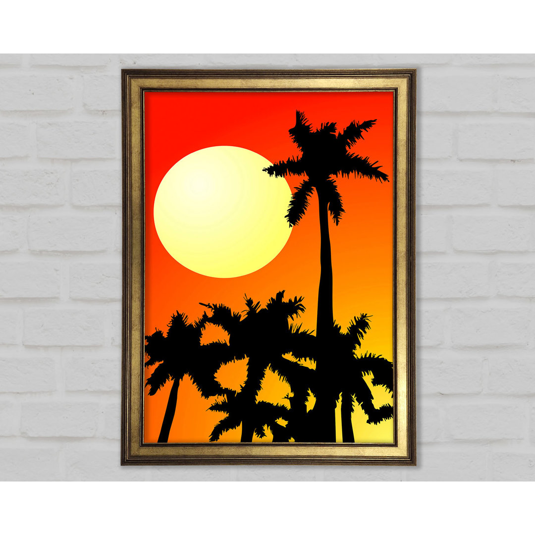 Palm Tree Sun - Einzelner Bilderrahmen Kunstdrucke