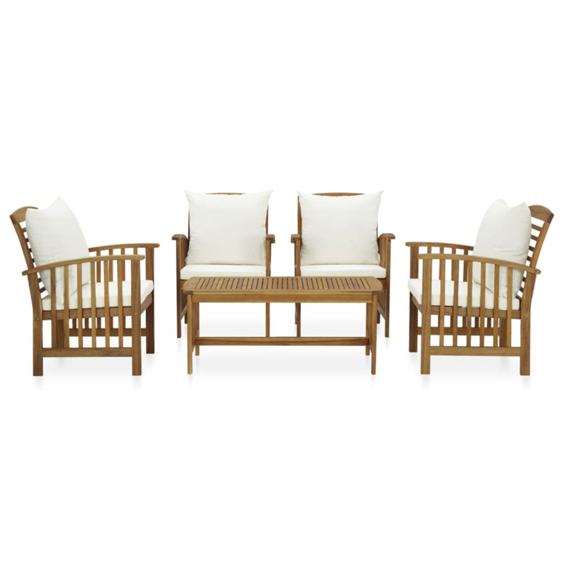 Costanza 5 Piece Lounge Chair with Cushions, White