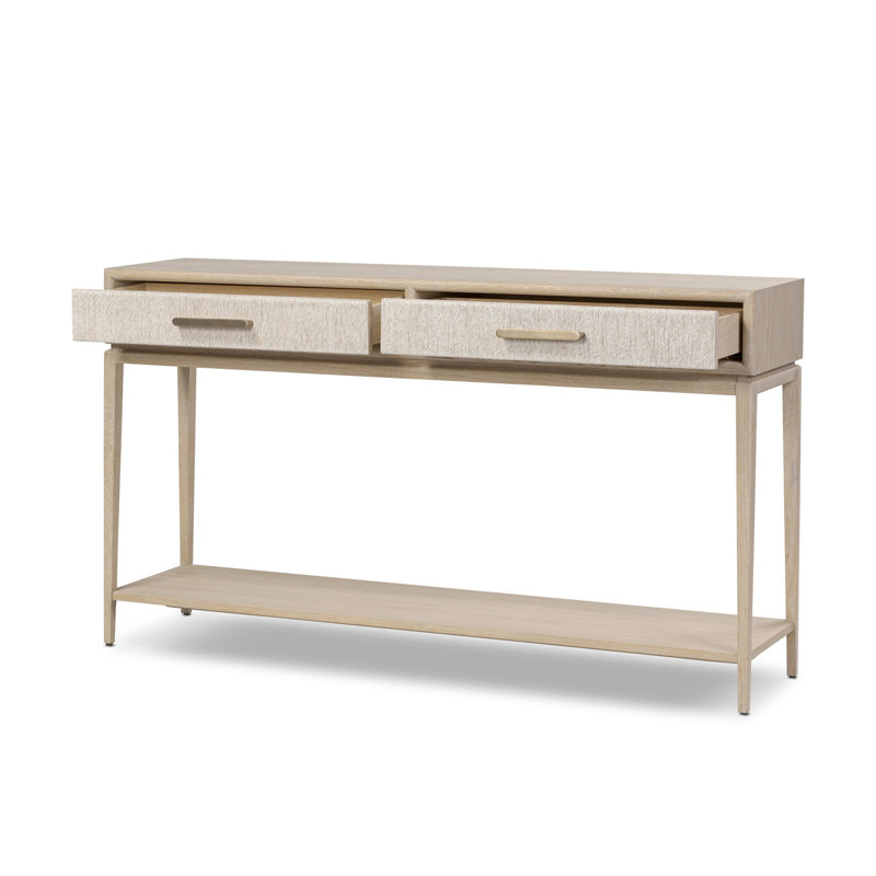 Rosenell Console Table-Natural Oak Veneer, Natural Oak Veneer