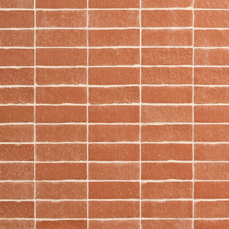 Brixon 12x12 Stacked Matte Porcelain Mosaic Tile, Canyon Red