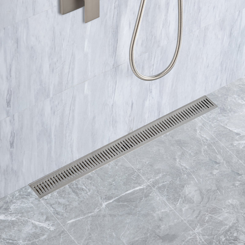 Drain d'évier de cuisine l 28 po, Nickel brossé