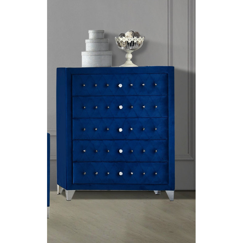 Karlan 5 Drawer 42" W Chest, Blue