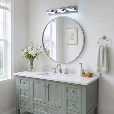 3-Lamp Chromium Acrylic LED Vanity Light