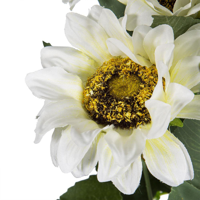 4 pièces de tournesol artificiel, Blanc
