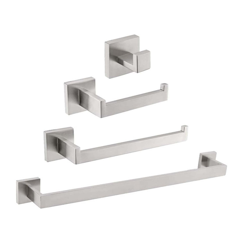 4 - Piece Bathroom Hardware Set, Brushed Nickel