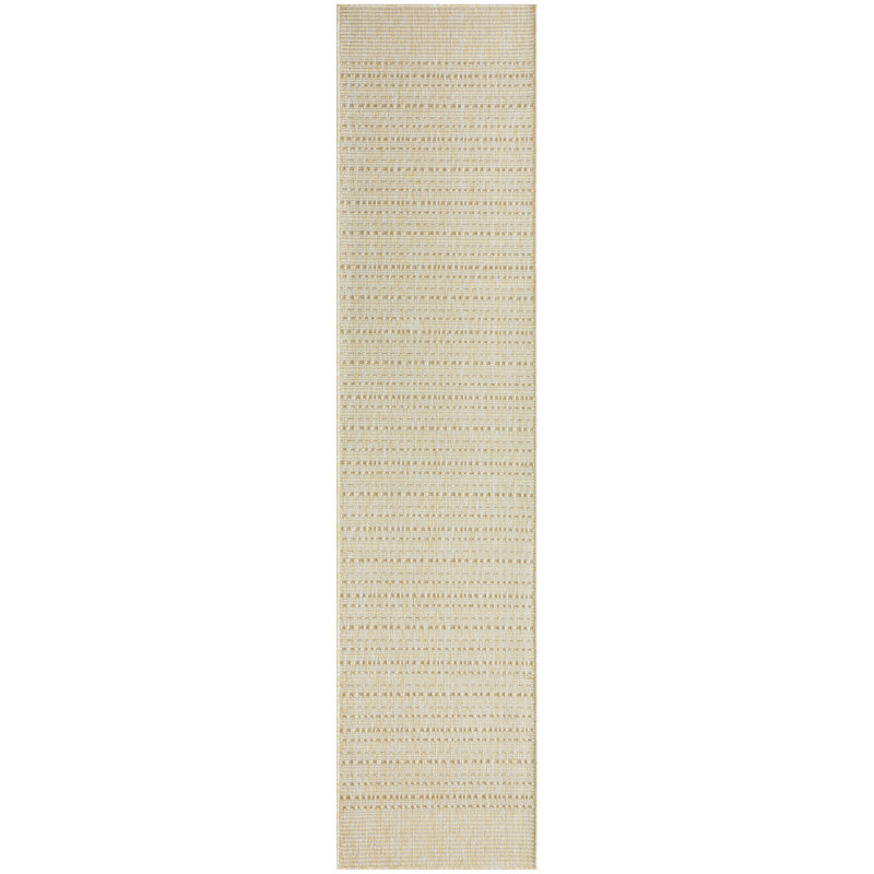 Tulum Striped Indoor/Outdoor Area Rug, Runner 2'2" x 10', Ivory/Cream