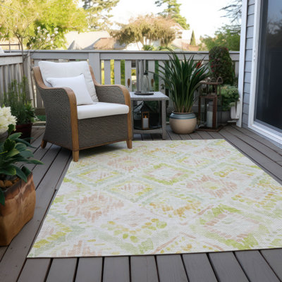 Machine Washable Indoor/Outdoor Chayden ACN1088 Pink Rug