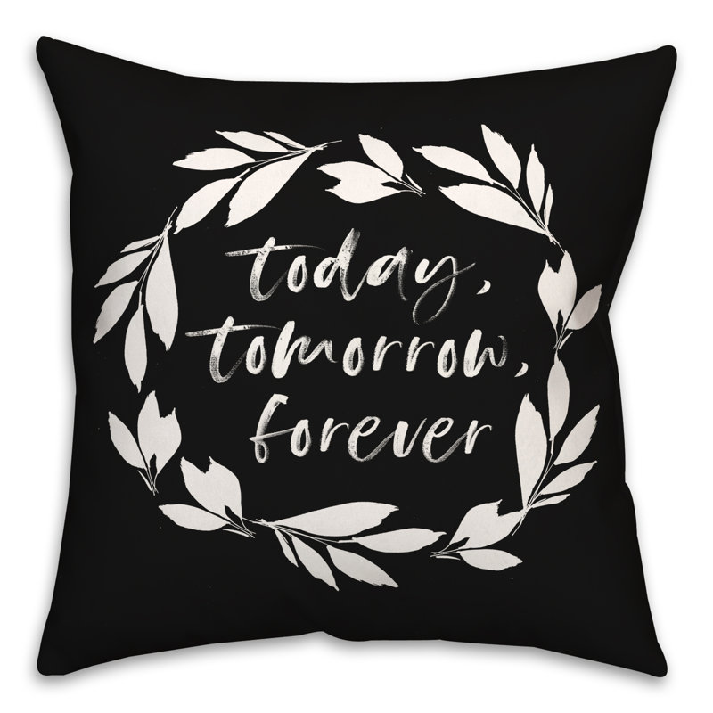 Coussin décoratif intérieur / extérieur en polyester , H 18 po x l 18 po, Noir