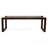 Mid-Century Modern Tan Leather Bench With Solid Wood Frame And Tapered Legs