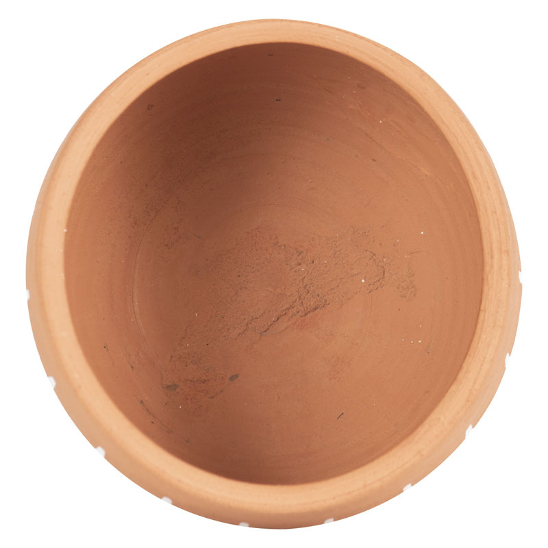 Handcrafted White Ticking Stripe Terracotta Pot Planter