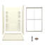 48" W x 75.75" H Frameless Rectangle Sliding Shower Kit with Towel Bar and Base Included-1384758453-1384758455
