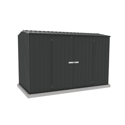 Absco Premier Metal 10' W x 5' D Metal Galvanized Steel Weather Resistant Storage Shed Monument Gray