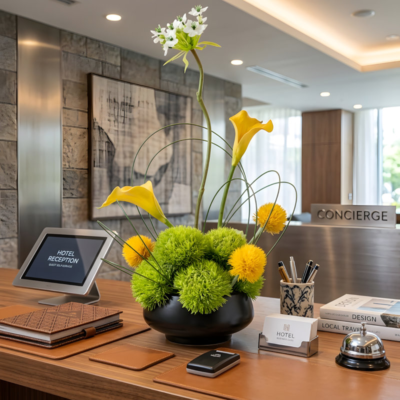 Arrangement organique moderne dans un pot